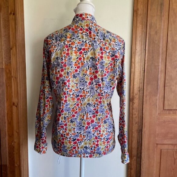 LIBERTY Made in England Floral Cotton Long Sleeve Vintage Shirt - Picture 9 of 15